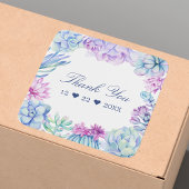 水彩の多肉植物 花のサボテン ありがとうございます スクエアシール