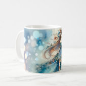 水彩の夢の中のエーテルファンタジーゴッデス コーヒーマグカップ (正面左)