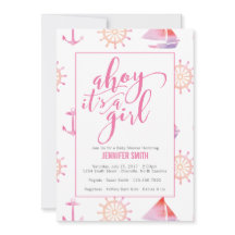 水彩の女の航海の子のベビーシャワー