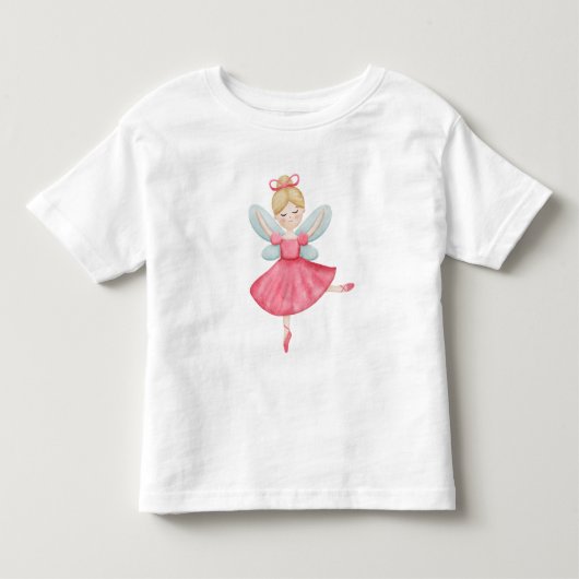 水彩の妖精バレエトゥシュTシャツ トドラーTシャツ (正面)