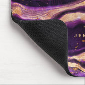 水彩の宝石紫ピンク金ゴールド抽象芸術瑪瑙 マウスパッド (コーナー)