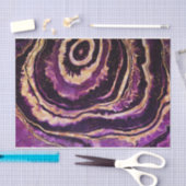 水彩の宝石紫ピンク金ゴールド抽象芸術瑪瑙 薄葉紙 (クラフト)