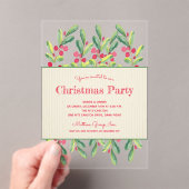 水彩の実と枝のクリスマス アクリル招待状 (インサイチュ (ポータブル))