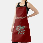 水彩の実と緑のクリスマス エプロン (インサイチュ)