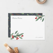 水彩の実と葉のカスタマイズ可能なホリデーカード ノートカード (正面/裏面インサイチュ)