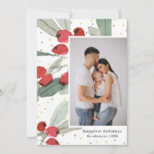 水彩の実 ゴールドドット フォト 幸せいっぱい シーズンカード (正面)