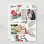 水彩の実　ゴールドドット　写真　最も幸せな シーズンカード (裏面)