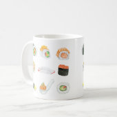 水彩の寿司ロール コーヒーマグカップ (正面左)