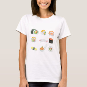 水彩の寿司ロール Tシャツ