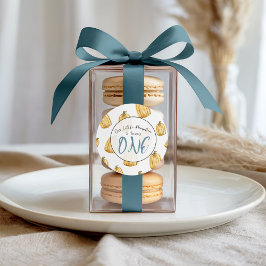 水彩の小さなかぼちゃ ブルー 秋の誕生日 ラウンドシール