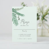 水彩の小さなパームの返信カード 出欠カード (スタンド正面)