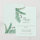 水彩の小さなパームの返信カード 出欠カード (正面/裏面)
