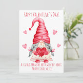 水彩の小人少女のバレンタインカード シーズンカード (スタンド正面)