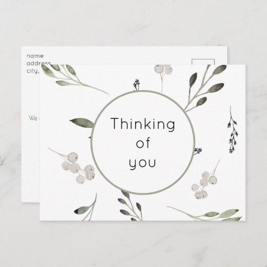 水彩の小枝 あなたを想って ポストカード (正面/裏面)