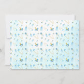 水彩の少年 テディベア 風船 ベビーシャワー 招待状 (裏面)