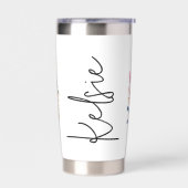 水彩の山のシパーソナライズされたーン 保温保冷タンブラー (左面)