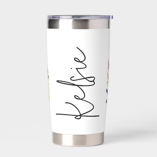 水彩の山のシパーソナライズされたーン 保温保冷タンブラー (左面)