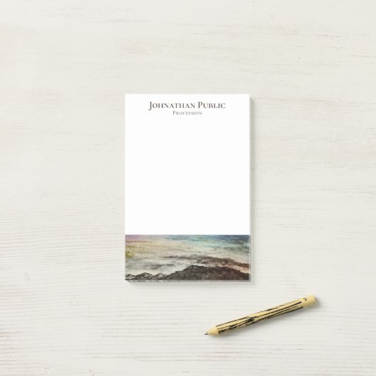 水彩の山の風景絵画ズ ポストイット (デスク上)