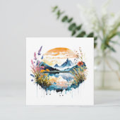 水彩の山景色 カード (スタンド正面)