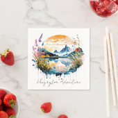 水彩の山景色 スタンダードカクテルナプキン (インサイチュ)