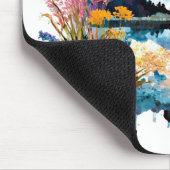 水彩の山景色 マウスパッド (コーナー)