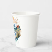 水彩の山景色 紙コップ (左)