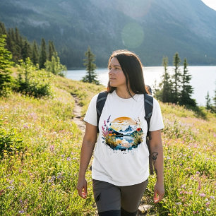 水彩の山景色 Tシャツ
