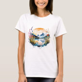 水彩の山景色 Tシャツ (正面)