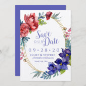 水彩の幸結婚せ | 日救付 招待状 (正面/裏面)