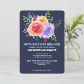 水彩の庭のバラのマザーズデイブランシュ 招待状 (スタンド正面)