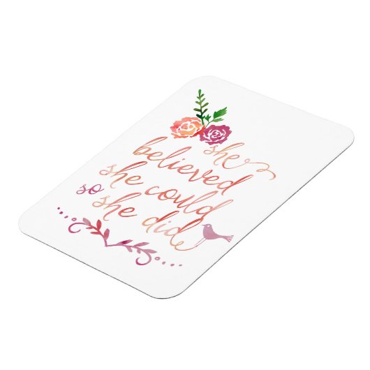 水彩の引用文信じ彼女は彼女ができたように マグネット (左側)