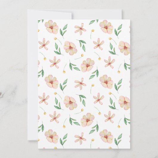 水彩の愛らしいウサギと風船 イースターの朝食 招待状 (裏面)