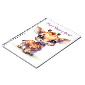 水彩の愛らしい赤ちゃんキリン ノートブック (左側)