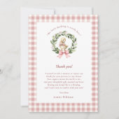 水彩の愛らしい アヒルの子 ピンクのベビーシャワー サンキューカード (正面)