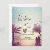 水彩の手のひらビーチ 案内ポストカード (正面/裏面)