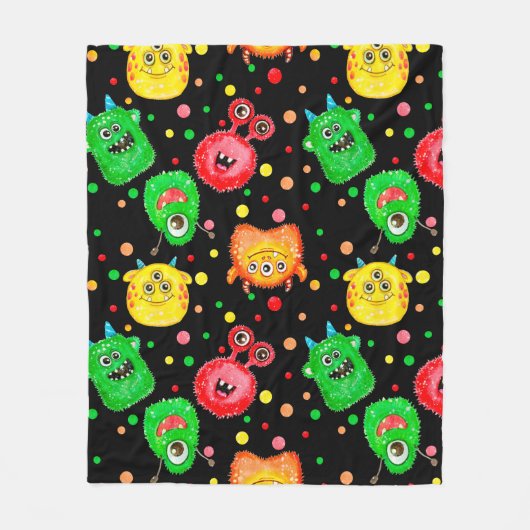 水彩の手水絵を描色の継ぎ目のない模様 フリースブランケット (正面)