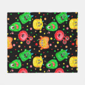 水彩の手水絵を描色の継ぎ目のない模様 フリースブランケット (正面(横))