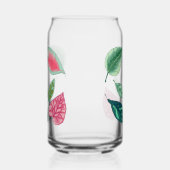 水彩の手絵を描カラフルの葉 ガラス缶 (左)