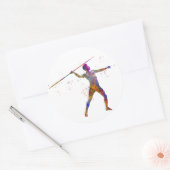 水彩の投げ槍 ラウンドシール (封筒)