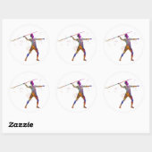 水彩の投げ槍 ラウンドシール (シート)