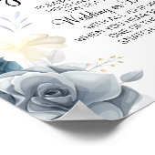 水彩の指輪 ブライダルシャワーのゲーム看板 ポスター (角)