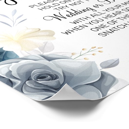 水彩の指輪 ブライダルシャワーのゲーム看板 ポスター (角)