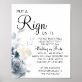 水彩の指輪 ブライダルシャワーのゲーム看板 ポスター (正面)