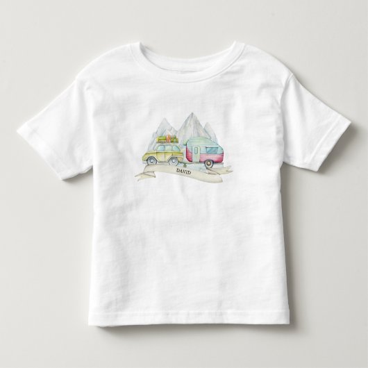 水彩の旅の交通 トドラーTシャツ (正面)