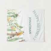 水彩の昆虫の子供の誕生日 タペストリー (正面(横))