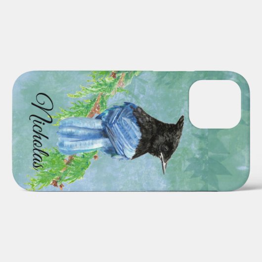 水彩の星ジェイ鳥の野生生物アートカスタマイズ Case-Mate iPhoneケース (裏面 (横))