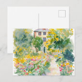 水彩の春の自然の色鮮やかな手描き ポストカード (正面/裏面)