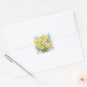 水彩の春の花 スイセン スクエアシール (封筒)