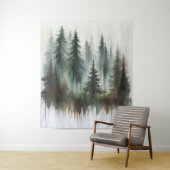 水彩の木々の素朴自然の写真の背景 タペストリー (インサイチュ)