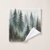 水彩の木々の素朴荒野 バスタオルセット (ウォッシュタオル)